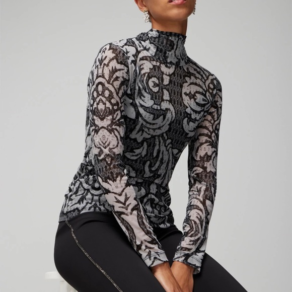 White House Black Market Mesh Burnout Turtleneck M - Picture 5 of 12